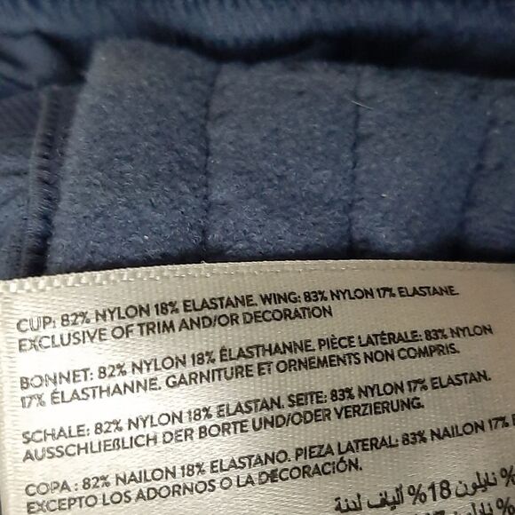 DEESSE Satin Lounge Bra Embroidered Dot Blue Sz 40 G - Picture 15 of 15